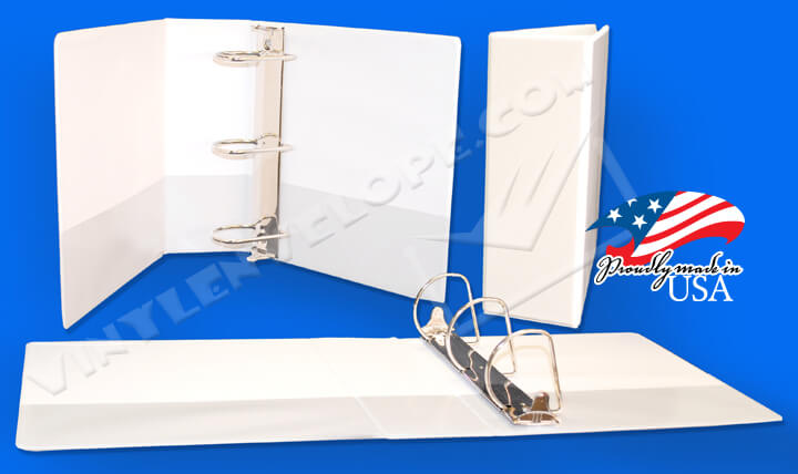 White Clear Overlay 3" Slant D Ring Binder